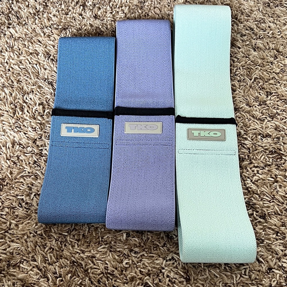 TKO Fitness Bands - Blue, Lavender, Light Green
